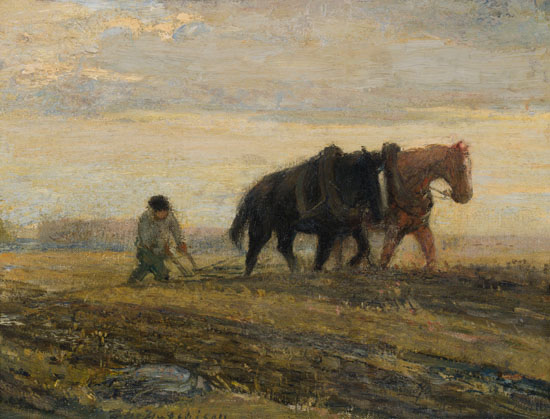 Ploughing the Fields by Frederick William Hutchison