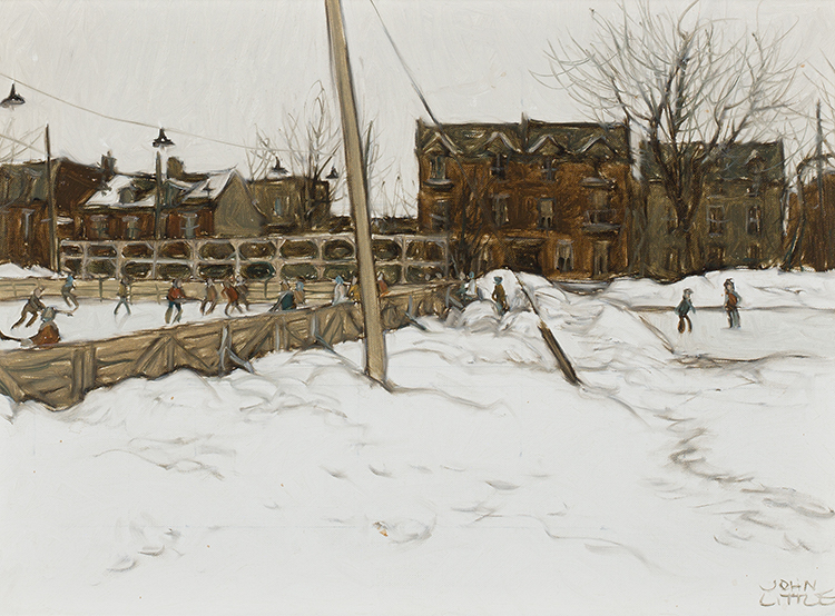Patinoire, Rue Gareau - Rue Champlain, Montreal by John Geoffrey Caruthers Little