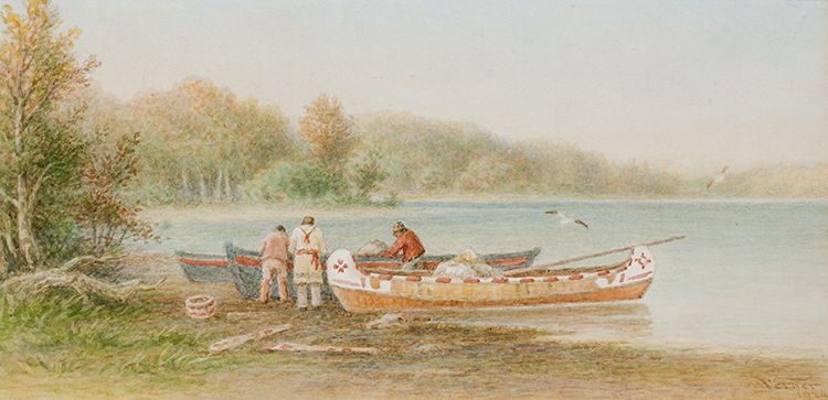 Hudson Bay Canoes, Rainy Lake, Near Fort Francis par Frederick Arthur Verner