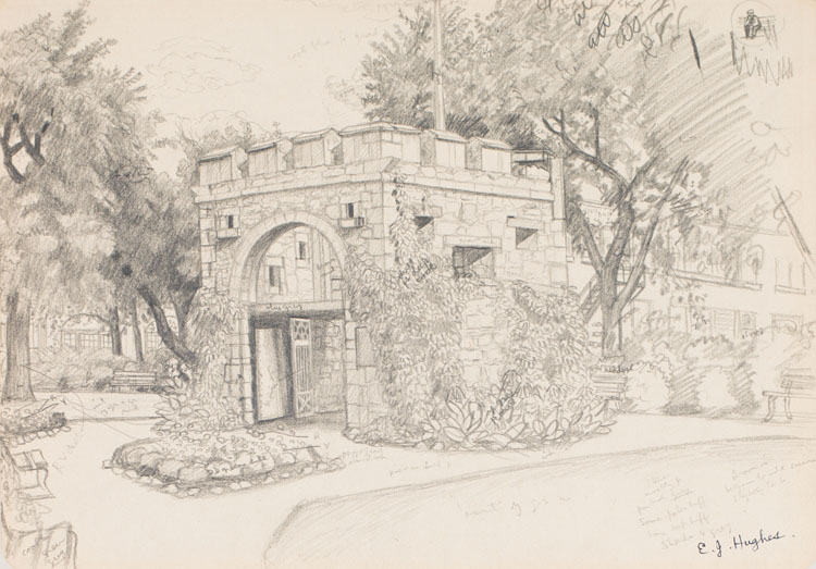 Gate of Fort Garry, Winnipeg by Edward John (E.J.) Hughes