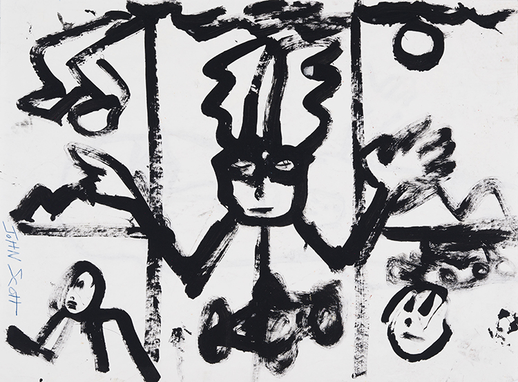 Bunny Man with Upraised Arms / Man (verso) by John Scott