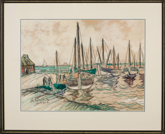 Harbour Scene by Marc-Aurèle Fortin