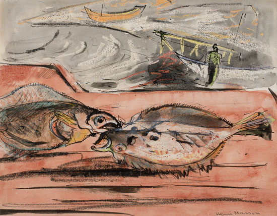 Barques et poissons par Henri Leopold Masson