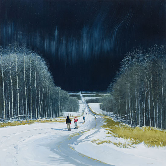 Country Road in Moonlight par Peter Shostak