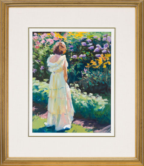 Girl in Garden by Ron Hedrick