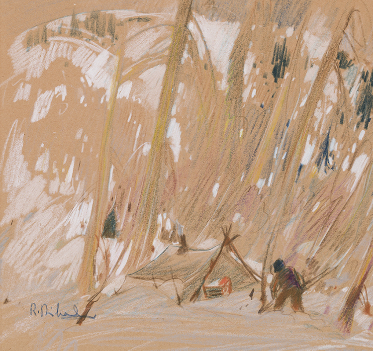 Winter Camp Scene by René Jean Richard