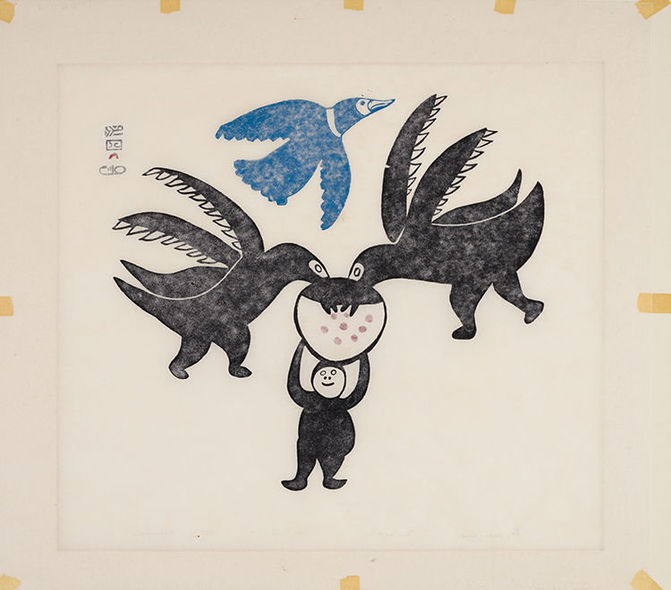 Boy Feeding Birds par Napachie Pootoogook