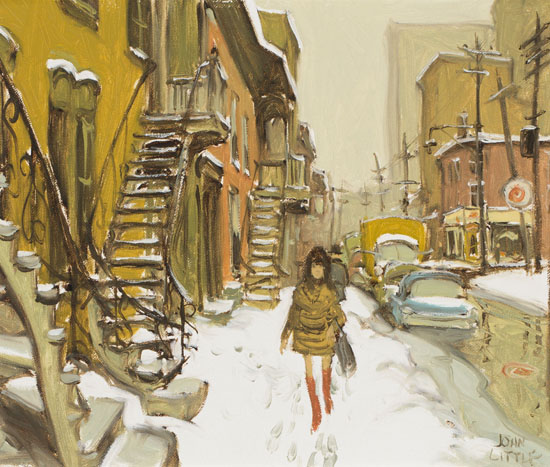 Greek Girl on Rue St. Dominique (Corner Duluth St.) Montréal par John Geoffrey Caruthers Little