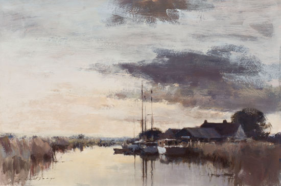 A Norfolk Boatyard par Edward Seago