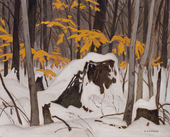 Beech Leaves in Winter by Alfred Joseph (A.J.) Casson