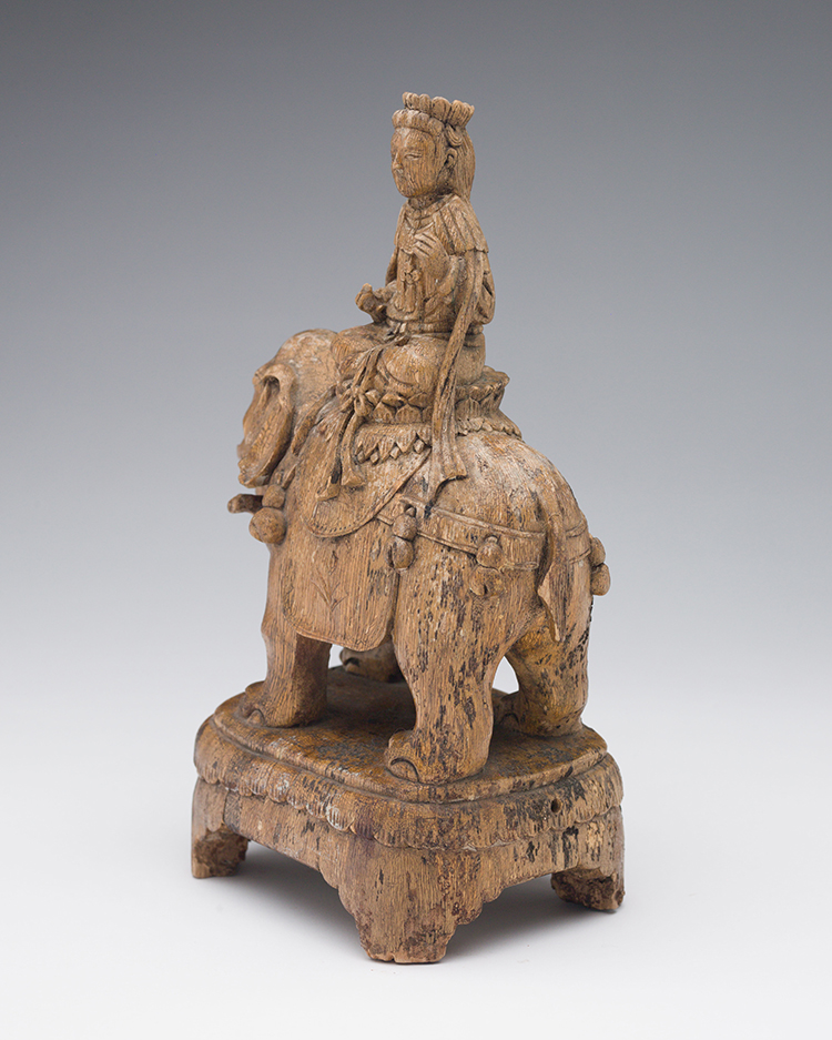 A Chinese Wood Carved Seated Figure of Samantabhadra by  Chinese Art