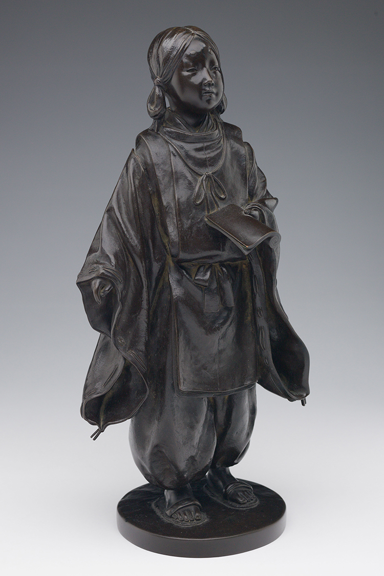 Japanese Bronze Okimono of Prince Shotoku, Signed, Meiji Period, Late 19th Century par  Japanese Art