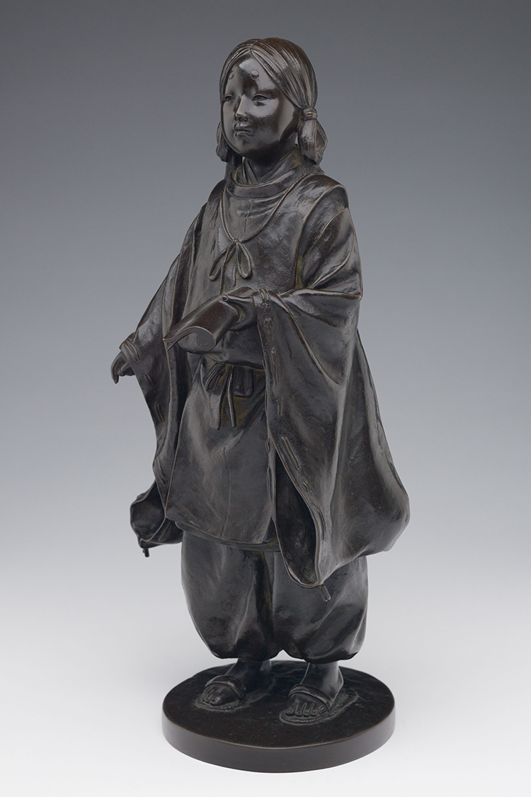 Japanese Bronze Okimono of Prince Shotoku, Signed, Meiji Period, Late 19th Century par  Japanese Art