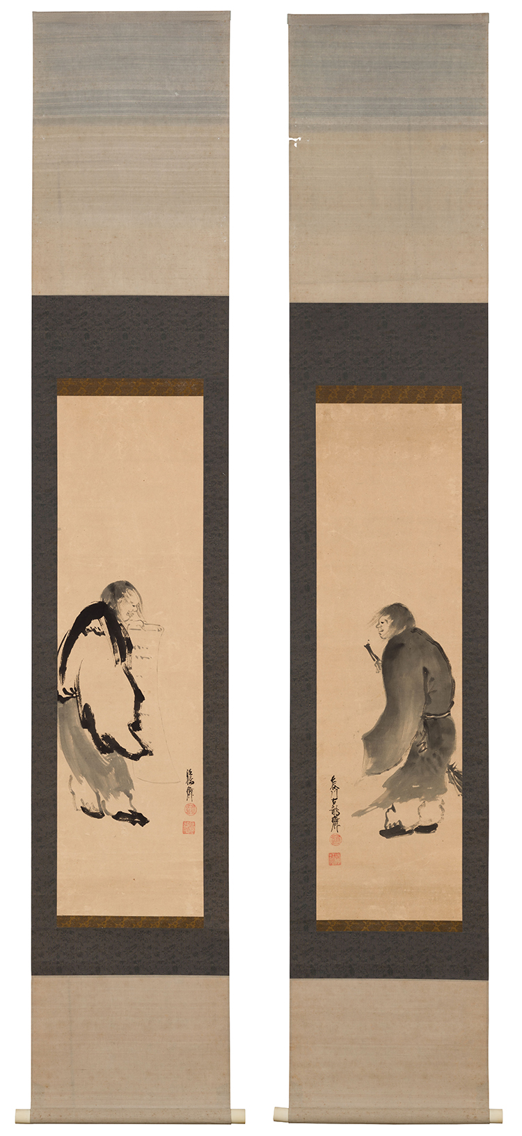 Japanese School
Set of Two Zen Paintings of Kanzan and Jittoku, Edo Period, Early 19th Century par  Japanese Art