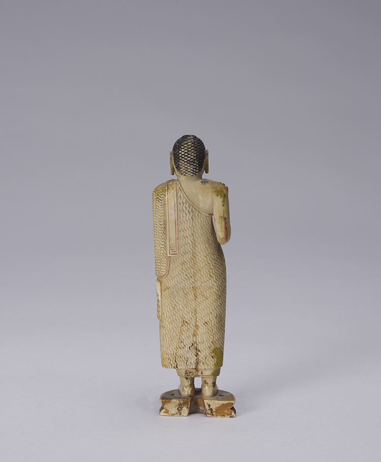 A Rare Miniature Sri Lankan Ivory Carved Figure of Buddha, Kandy District, 18th Century by Indian Art