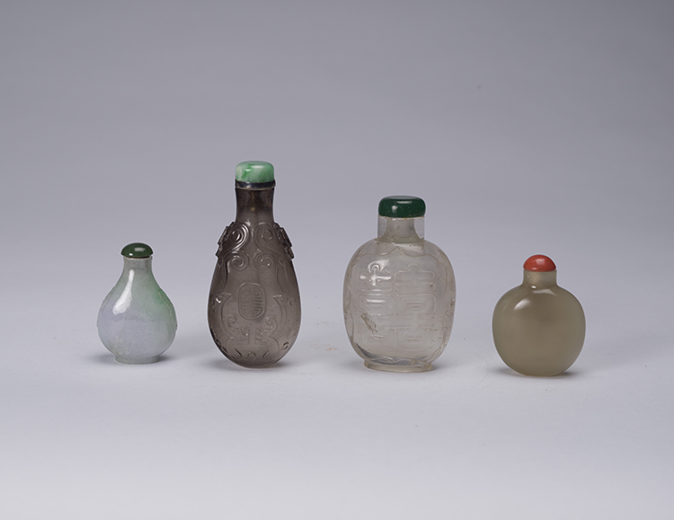Group of Four Chinese Hardstone Snuff Bottles, 19th Century by  Chinese Art