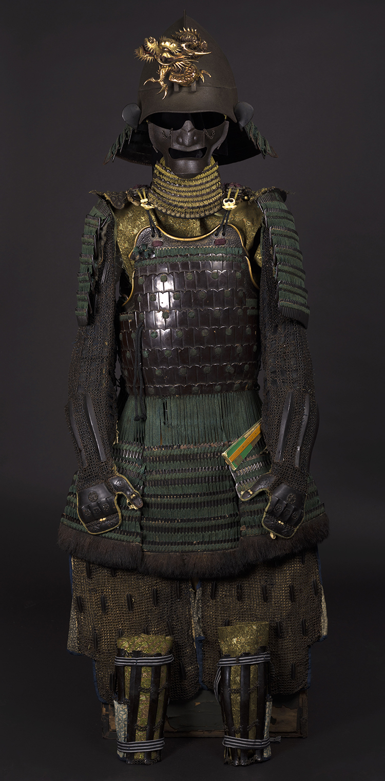 A Japanese Black Lacquer and Green Lace Samurai Armor, Edo Period 17th to 18th Century by  Japanese Art