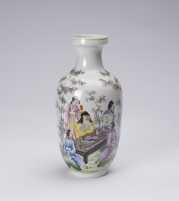 A Chinese Famille Rose Porcelain ‘Seven Scholars’ Vase, Hongxian Mark, Circa 1915 by  Chinese Art
