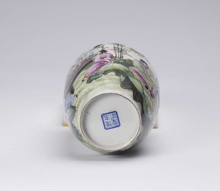 A Chinese Famille Rose Porcelain ‘Seven Scholars’ Vase, Hongxian Mark, Circa 1915 by  Chinese Art