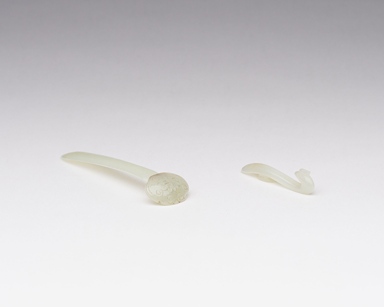 Two Chinese Pale Celadon Jade Ornaments, 19th Century by  Chinese Art