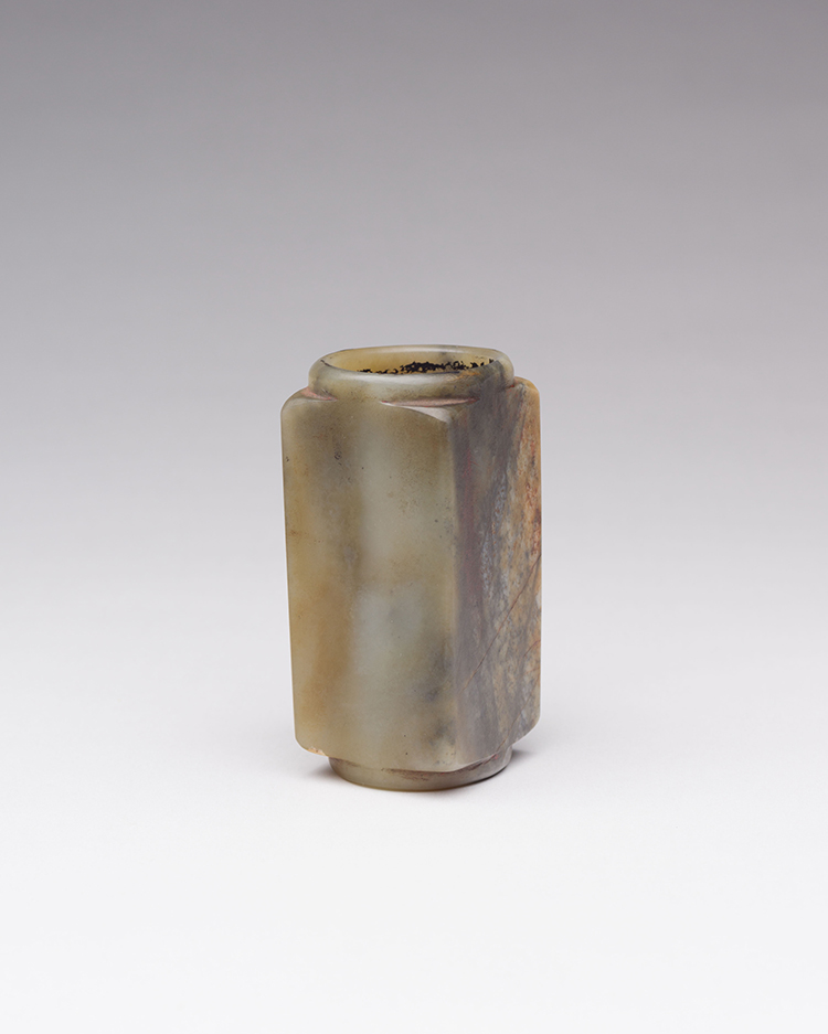 A Mottled Green and Brown Jade Cong Form Vase, Probably Ming Dynasty par  Chinese Art