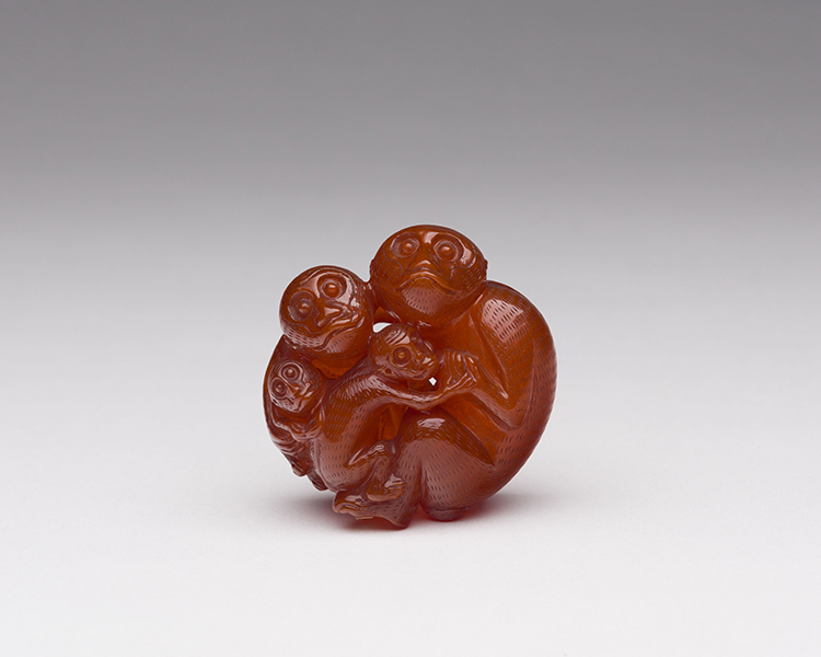 A Finely Carved Chinese Amber 'Monkey' Group, 19th Century by  Chinese Art