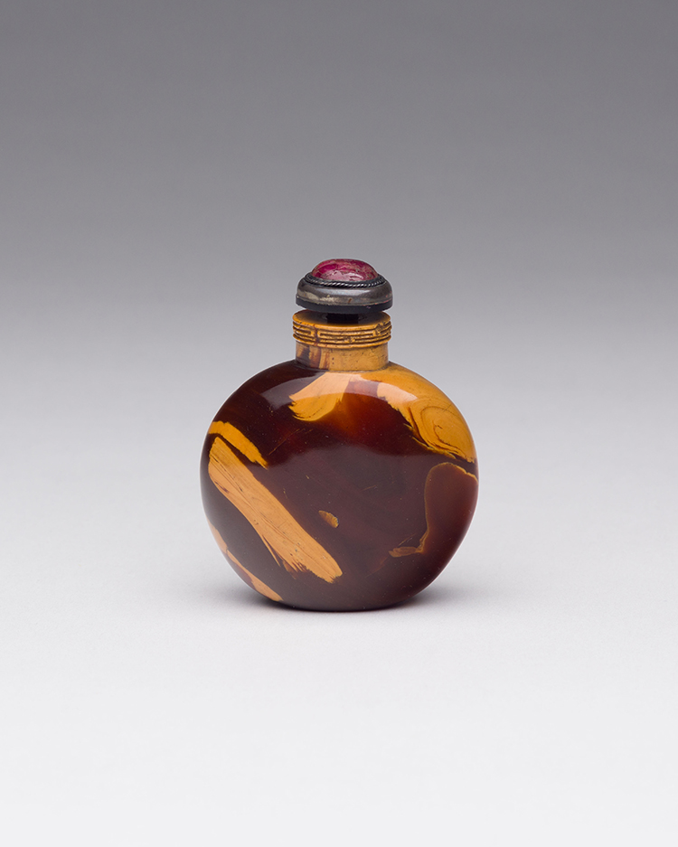 A Chinese Amber Carved Snuff Bottle, 19th Century by  Chinese Art