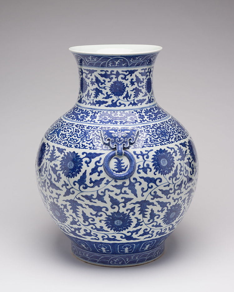 A Large Chinese Blue and White Ming-Style Hu Vase, Qianlong Mark, 19th Century by  Chinese Art