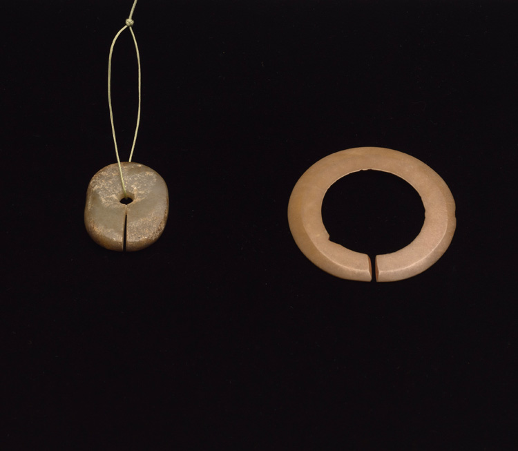 Two Chinese Jade Slit Discs, Shang To Han Dynasty by  Chinese Art