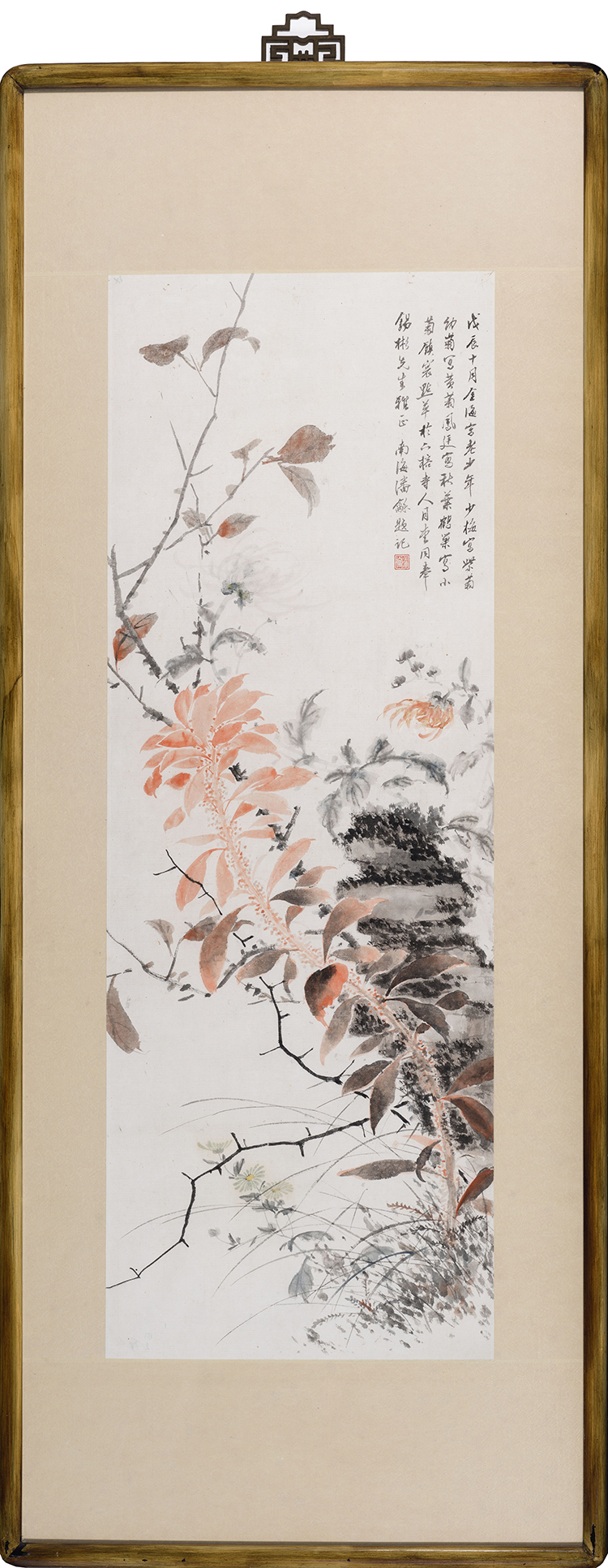 Collaborative Painting of Amaranth and Chrysanthemum by Pan He