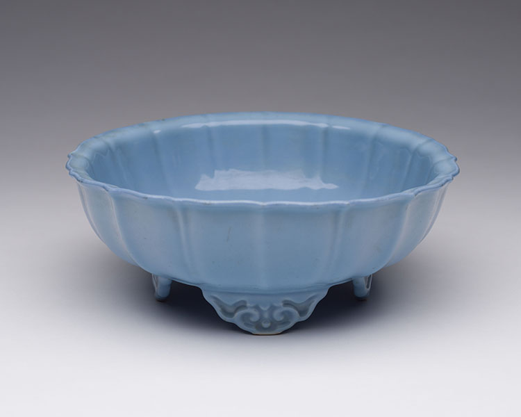 A Chinese Lavender Blue Glazed Footed Narcissus Planter, Yonghzheng Mark, Republican Period by  Chinese Art