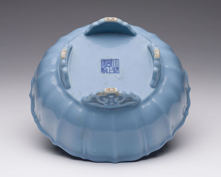 A Chinese Lavender Blue Glazed Footed Narcissus Planter, Yonghzheng Mark, Republican Period by  Chinese Art