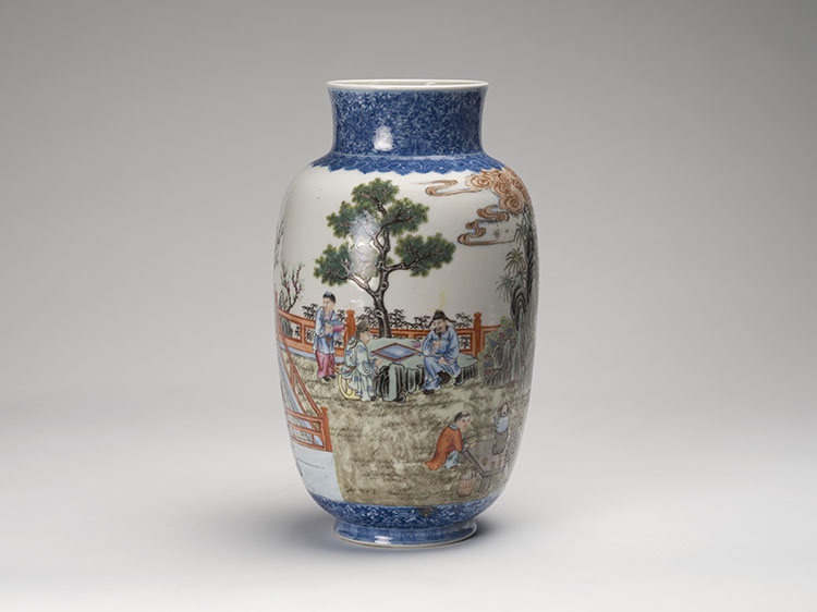 A Chinese Famille Rose 'Figural' Lantern Vase, Qianlong Mark, Republican Period by  Chinese Art