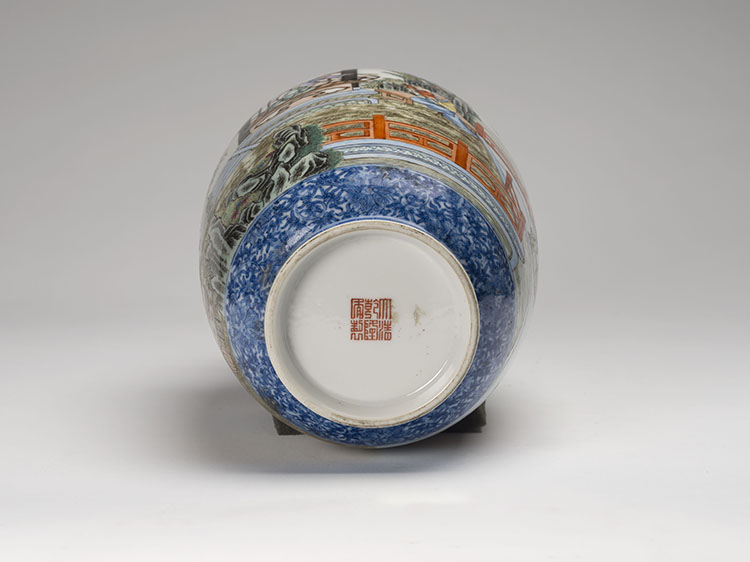 A Chinese Famille Rose 'Figural' Lantern Vase, Qianlong Mark, Republican Period by  Chinese Art