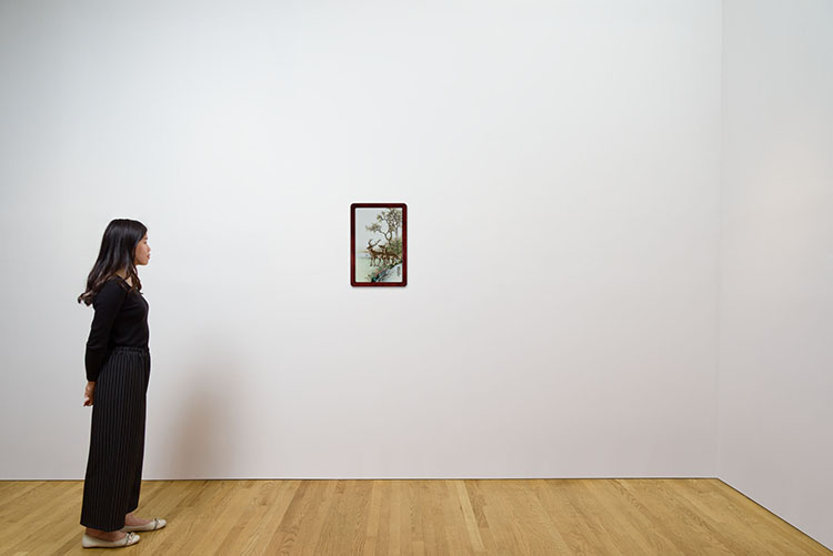 Famille Rose Porcelain 'Deer' Panel, 1968 by Bi Yuanming