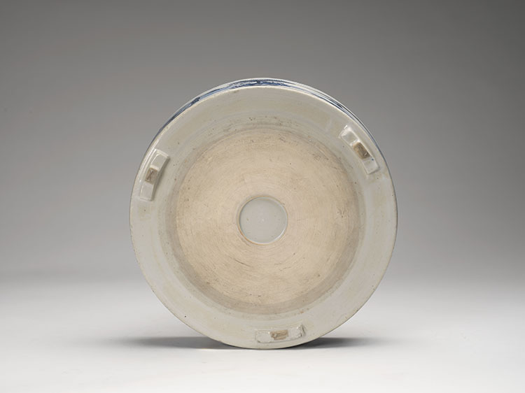 A Chinese Blue and White 'Tiger and Magpie' Circular Tripod Basin, Republican Period by  Chinese Art