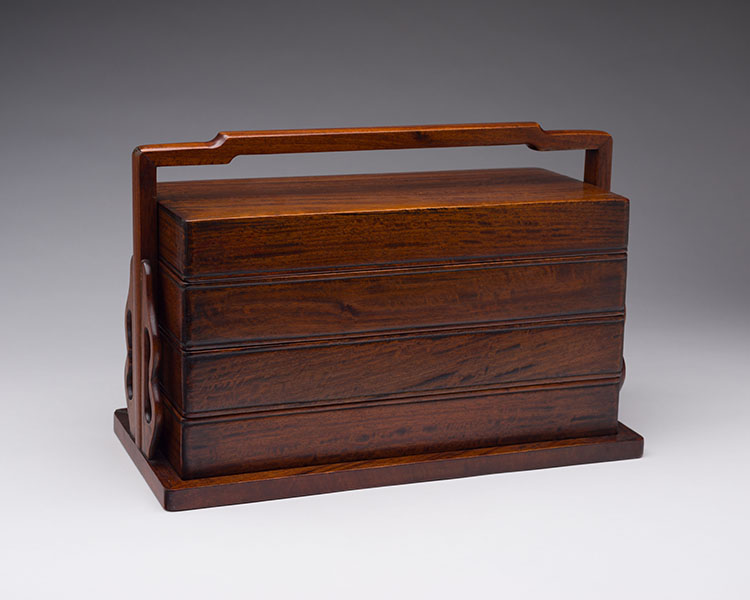 A Chinese Huanghuali Three-Tiered Picnic Box, 19th Century by  Chinese Art