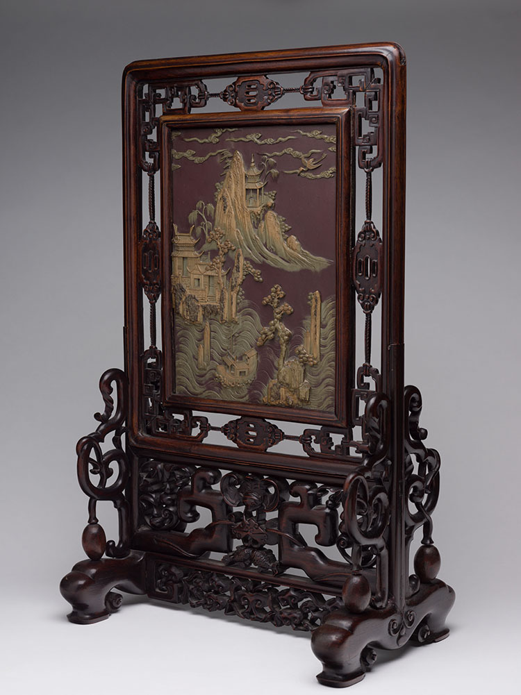 A Chinese Carved Inkstone Landscape Panel, Republican Period by  Chinese Art