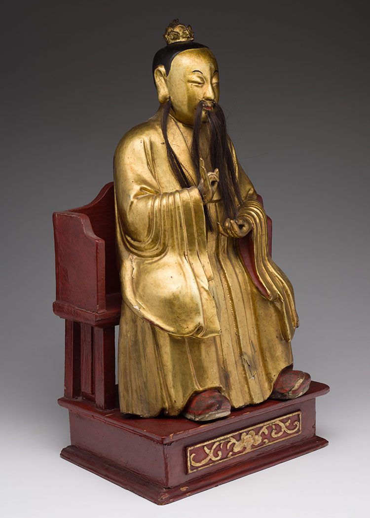 A Chinese Gilt Lacquer Seated Figure of a Daoist Sage, 19th Century by  Chinese Art