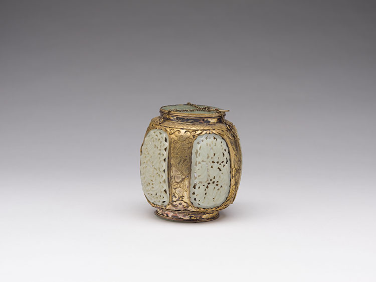 A Chinese Brass Box with Jade Mounts, 19th Century by  Chinese Art