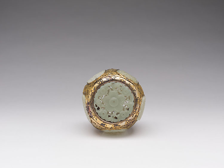 A Chinese Brass Box with Jade Mounts, 19th Century by  Chinese Art