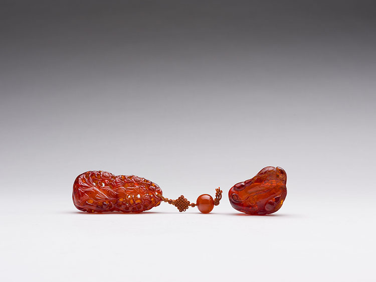 Chinese Amber Carved Snuff Bottle and Pendant, 18th/19th Century by  Chinese Art