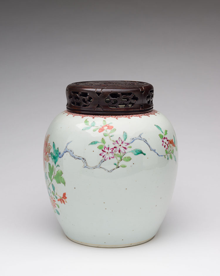 A Chinese Export Famille Rose 'Butterfly and Florals' Ginger Jar, 18th Century by  Chinese Art