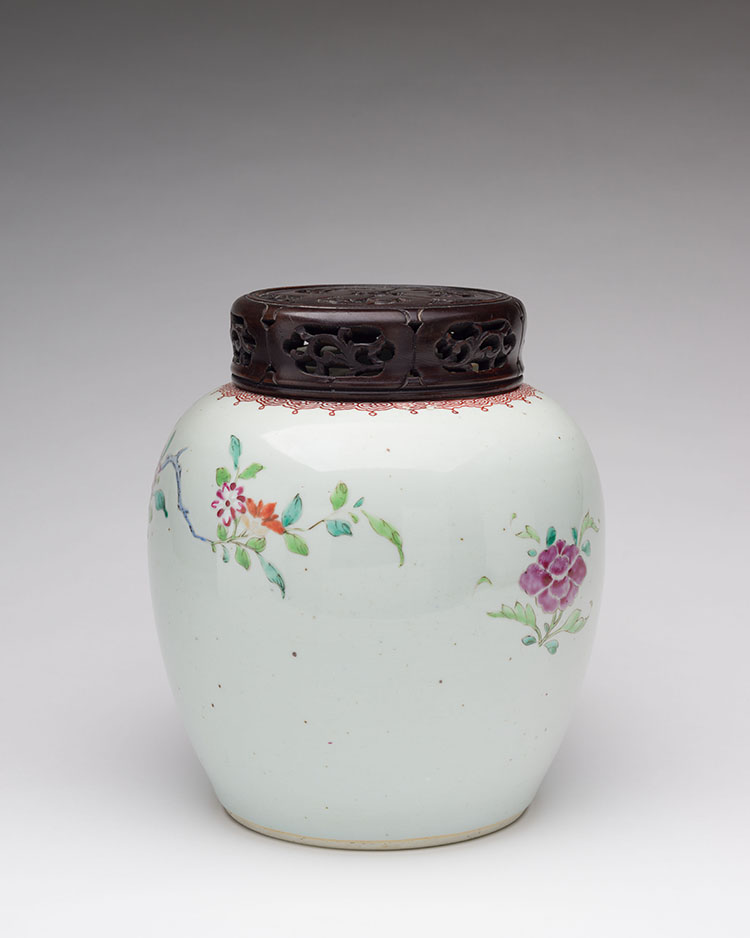 A Chinese Export Famille Rose 'Butterfly and Florals' Ginger Jar, 18th Century by  Chinese Art