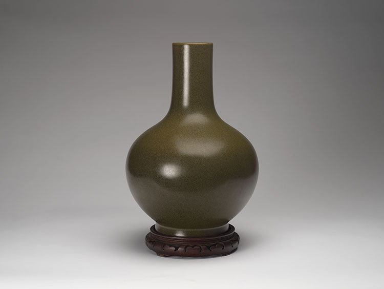 A Chinese Teadust Tianqiuping Vase, Guangxu Mark and Possibly of the Period (1875-1908) by  Chinese Art