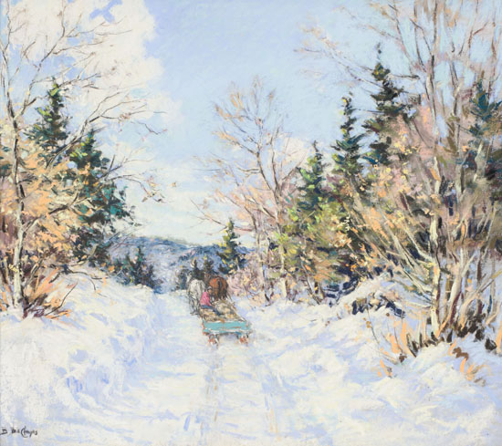 At St. Agathe des Monts, P.Q. (Winter Horse and Sleigh) by Berthe Des Clayes