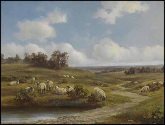 Sheep Pasture, Worcestershire, England by Henry Harold Vickers