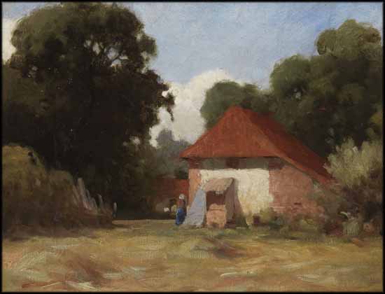 House in the Countryside by Attributed to John William Beatty