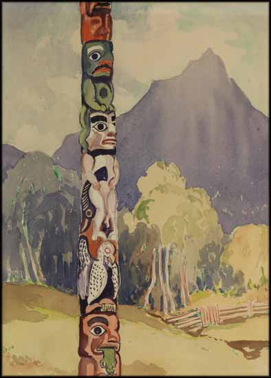 Tsimshian Pole - Hazelton by Mildred Valley Thornton