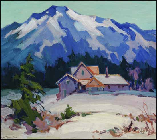 Mountain Homestead in Winter by Mildred Valley Thornton